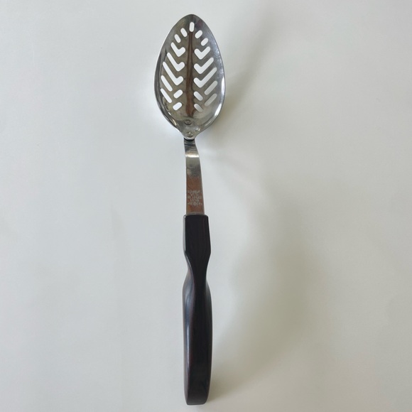 Vintage CUTCO Slotted Serving Spoon NO.13 Brown Marbled Handle Kitchen Utensil - Picture 3 of 12